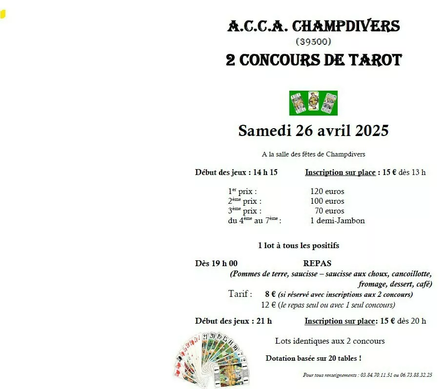 Concours de Tarot de l'ACCA CHAMPDIVERS