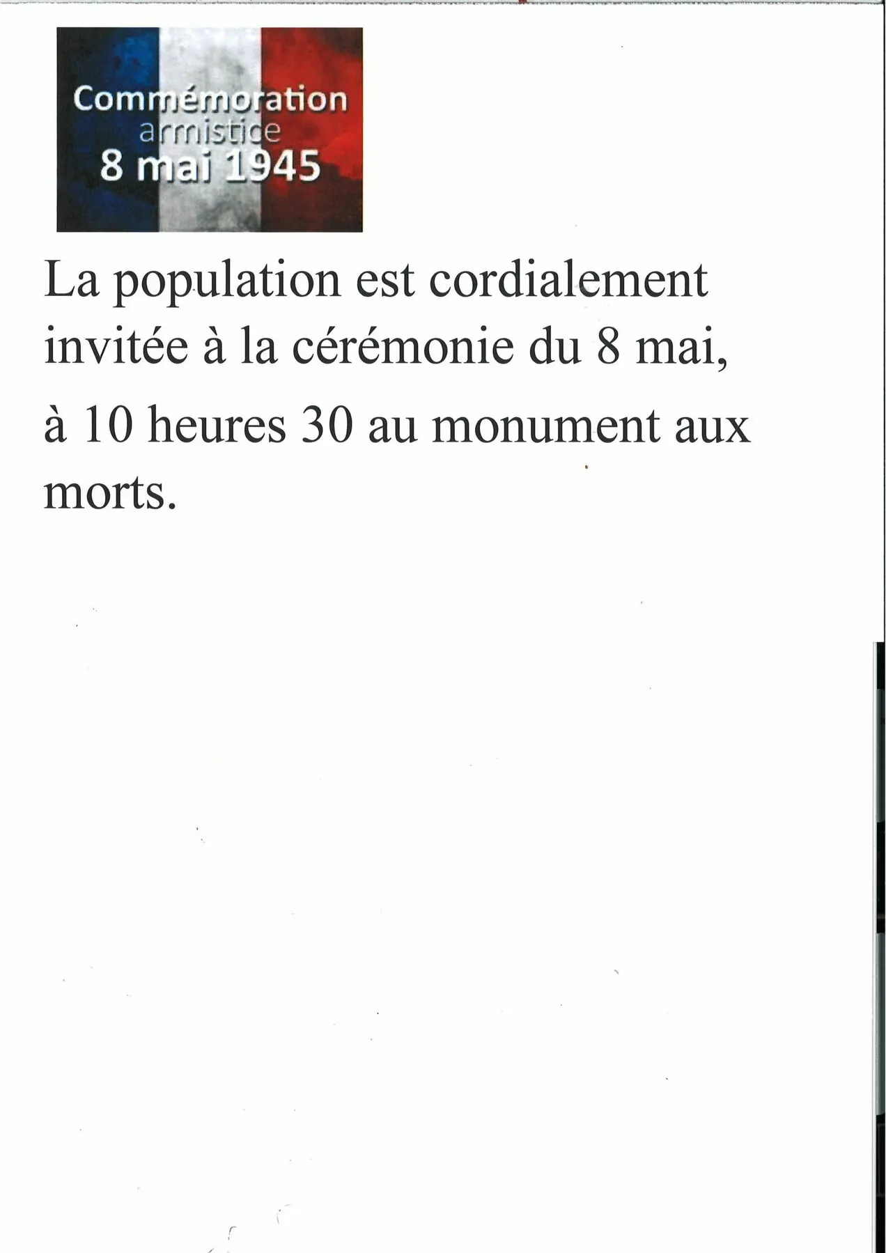 Cérémonie du 8 mai