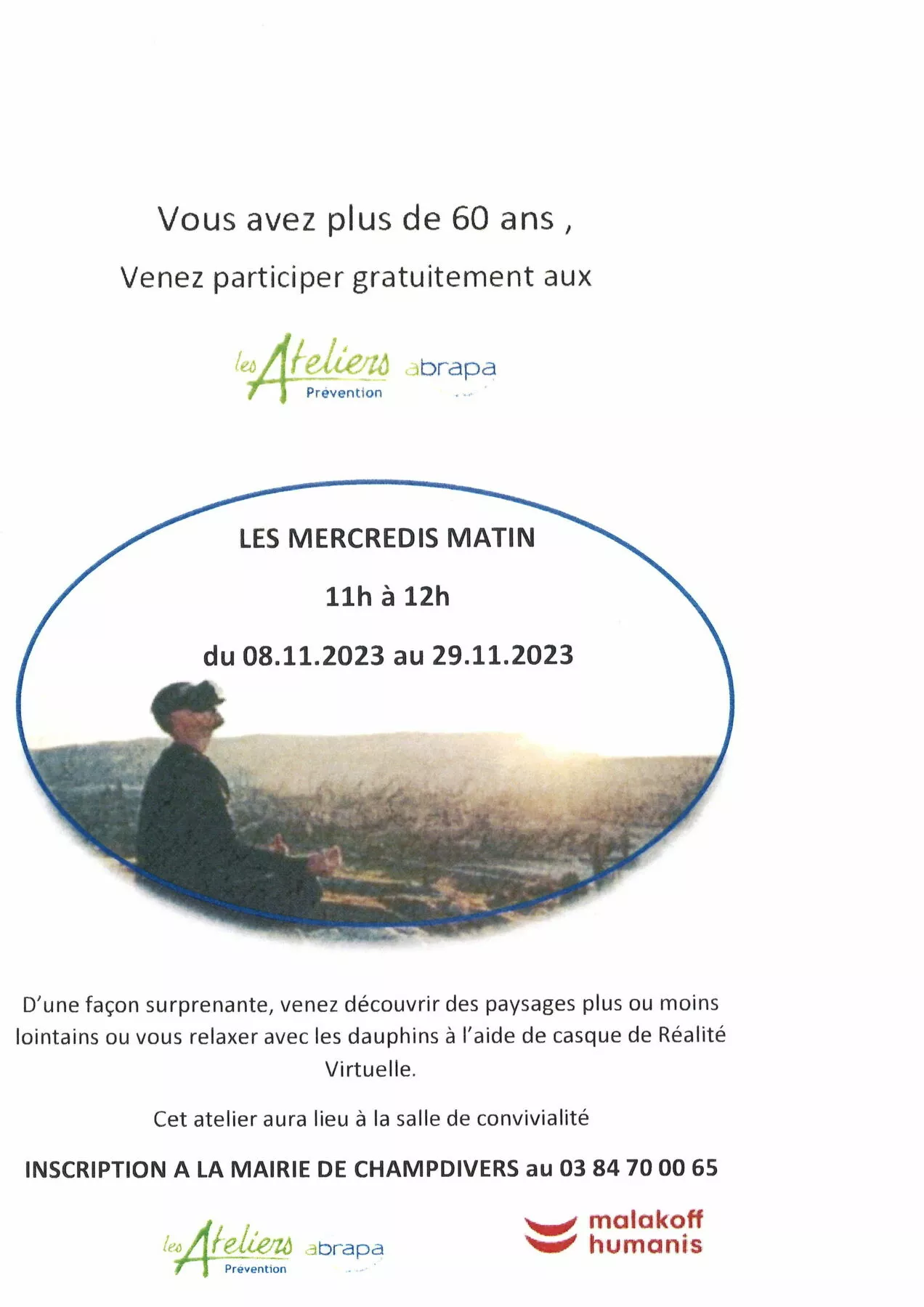 Ateliers réalité virtuelle, gratuit pour les + de 60 ans